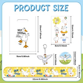 Silly Goose Party Favors, Funny Silly Goose Temporary Tattoos Slap Bracelets Badges Keychains Gift Bags for Silly Goose Birthday Party Decorations Supplies for Kids Teens Boys Girls Classroom Rewards