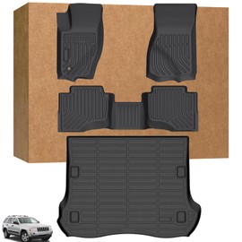 Floor Mats & Cargo Liner for Jeep Grand Cherokee 2005-2010, Grand Cherokee WK Laredo, Limited, Summit All Weather Floor Liners, 2005 Jeep Grand Cherokee Accessories, TPE Duty Waterproof Trunk Liners