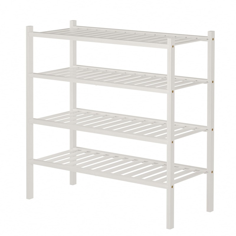 ROMGUAR CRAFT 4 Tier Bamboo Shoe Rack for Closet Free