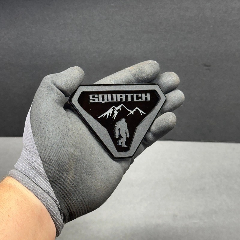 UsaStandard 2x Car Fender Sasquatch Big Foot Emblem Badge M-Black