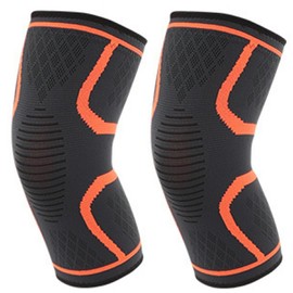 [Fiiiche] 膝 サポーター ２枚セット スポーツ ランニング 保護 膝当て 膝パッド ひざ ニーリフレクター 滑り止め付き 左右セット (オレンジ, XL)