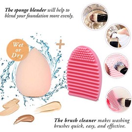 Salandens Brochas para maquillaje 16 Piezas. Brocha de cerdas sintticas prmium. Kit de brochas para sombras de ojos, aplicador de rubor y maquillaje  