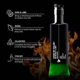 Cook by Color, Gluten Free & Sugar Free BBQ Sauce, Keto BBQ Sauce, Low Sodium, Infused with Lime, Basil, Cilantro, Kiwi & Chilies, Unique Barbeque Sauces, Me, Myself and Lime Flavor, 11.8 Fl Oz