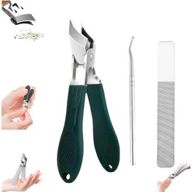 Multifunctional 3-piece set of eagle-beak angled nail clippers, household large-opening splash-proof nail clippers, high-end thick and hard nail clippers set