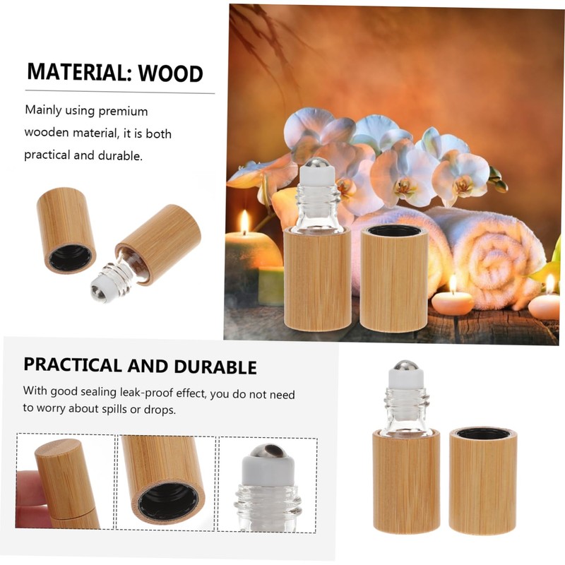 Ipetboom Travel-sized Wooden Essential Oil Bottle Portable Bottle Essential Oil