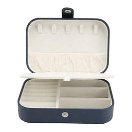 Fockety Small Jewellery Box, PU Leather Waterproof Scratch-Resistant Soft Pearls Velvet Lining Large Capacity Travel Jewellery Organiser 2 Layers Portable Jewellery Case