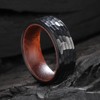 King Will 8mm Black Titanium Ring Inner Hole Inlaid Wood