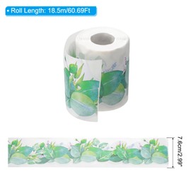 PATIKIL 3" x 61Ft Bulletin Board Border,Floral and Leaves Scalloped Trim,Green White