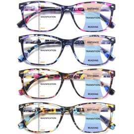 CLASAGA Progressive Multifocus Reading Glasses for Women, Pattern Print Blue Light Block Stylish Ladies Computer Readers (pattern design, 1.25, x)