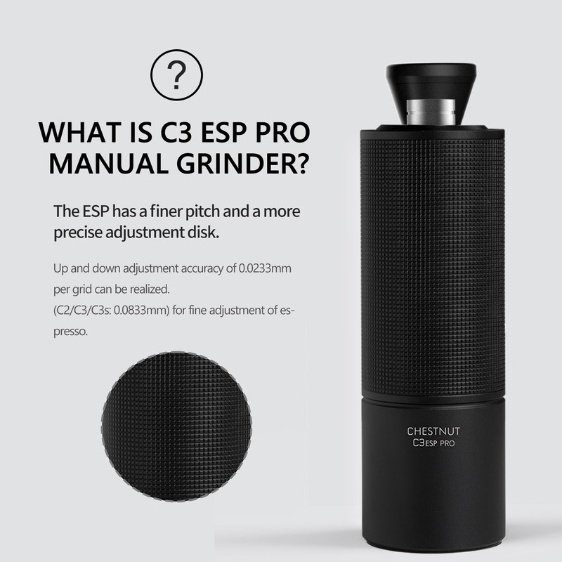 TIMEMORE Chestnut C3 ESP Pro Manual Coffee Grinder, Stainless Steel