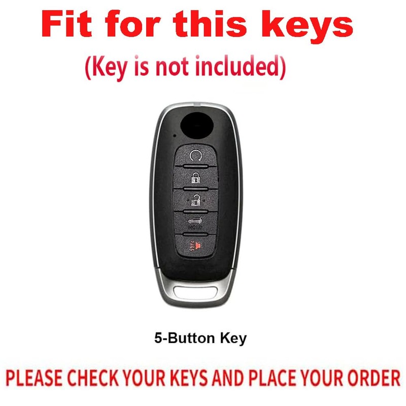 TECART Premium Leather 5-Button Key Fob Cover Case Fit for