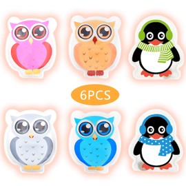 Hook Pocket Warmer Hand Warmer Kids Hand Warmer Reusable Bendable Set of 4 Colourful Owl and Set of 2 Penguins Handbag Warmer Heat Bendable Heating Pad, blue