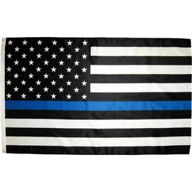 Blue Lives Matter USA Thin Blue Line Police Law Enforcement Flag 4x6 Feet 100D