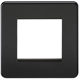 Knightsbridge SF2GMB Screwless 2G Modular Faceplate, 230 V, Matt Black