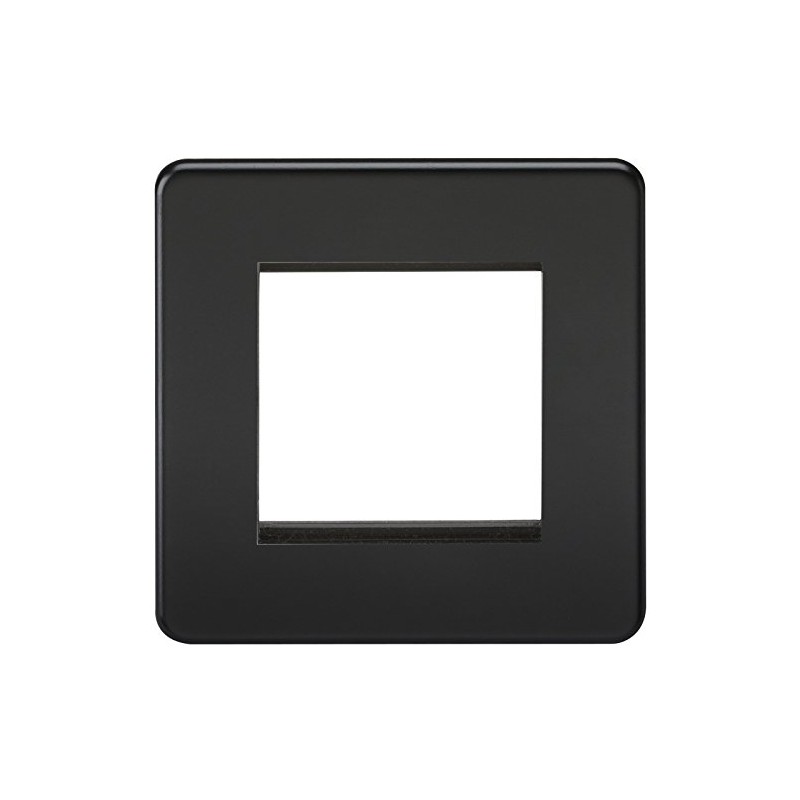 Knightsbridge SF2GMB Screwless 2G Modular Faceplate, 230 V, Matt Black