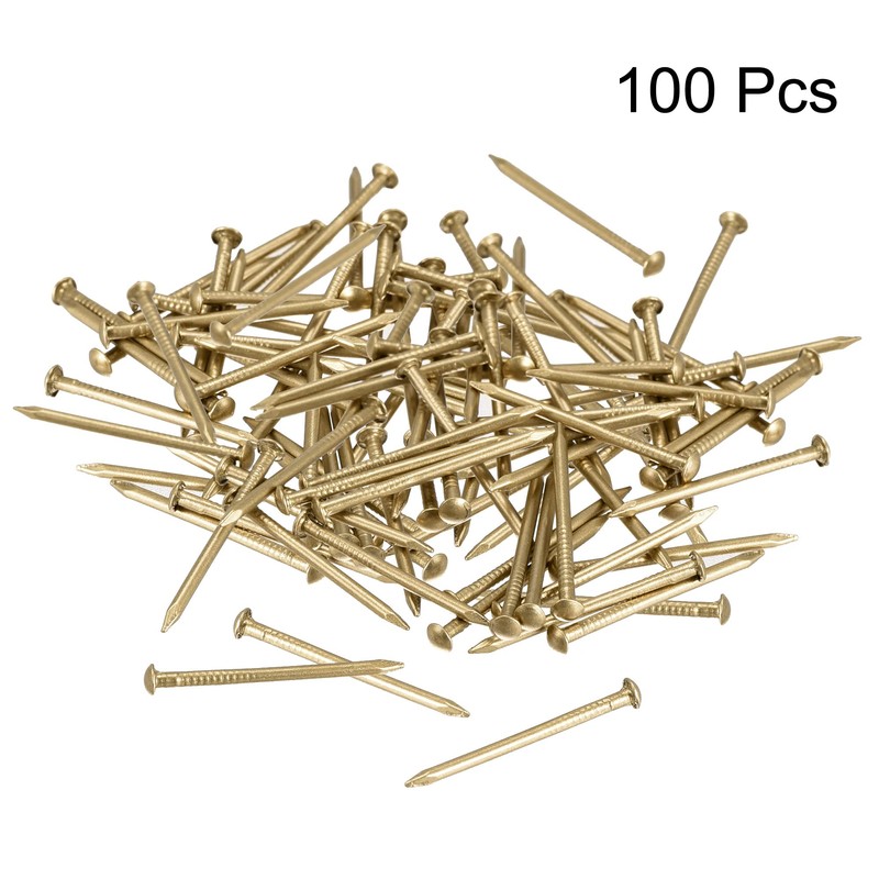 sourcing map Small Tiny Brass Nails 1.2x20mm for DIY Decorative