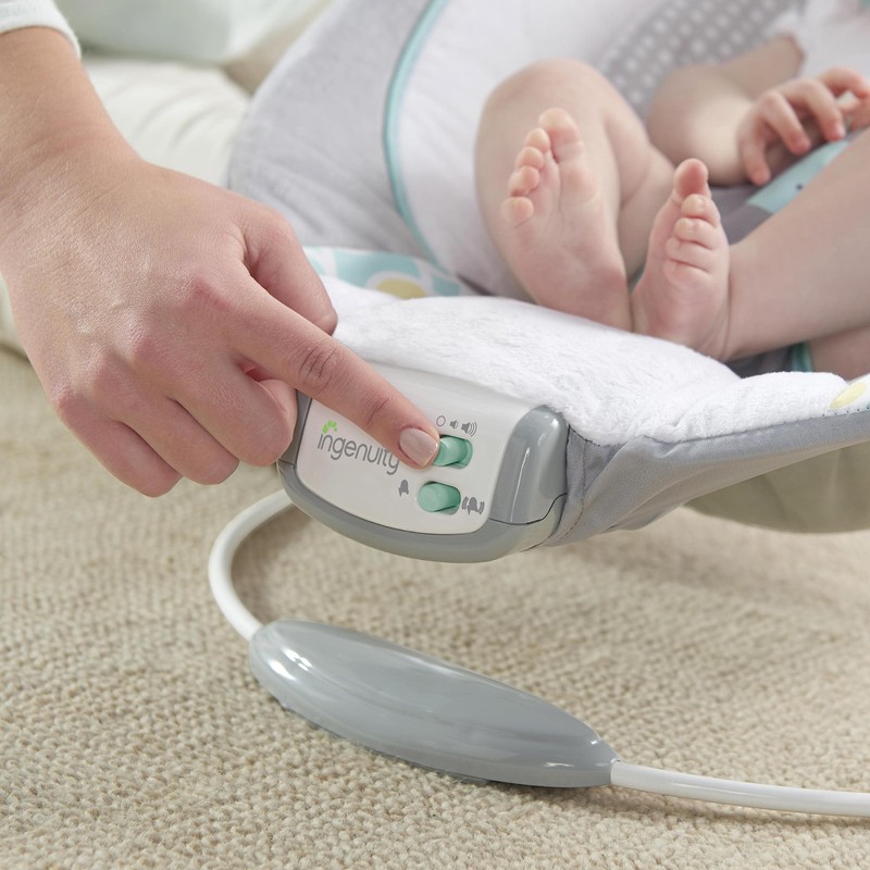 Ingenuity Soothing Baby Bouncer Infant Seat with Vibrations, -Toy Bar