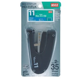 Max Vaimo 11 FLK Manual Stapler with Flat Stapling Black