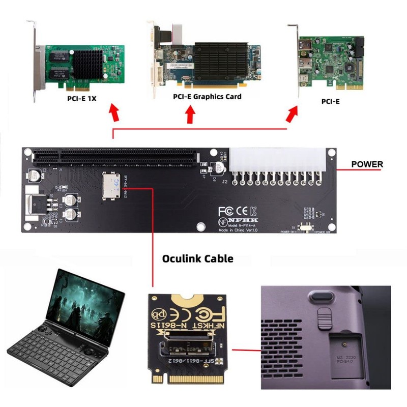chenyang Oculink SFF-8612 to PCI-E 3.0/4.0 M.2 M-Key to PCIe
