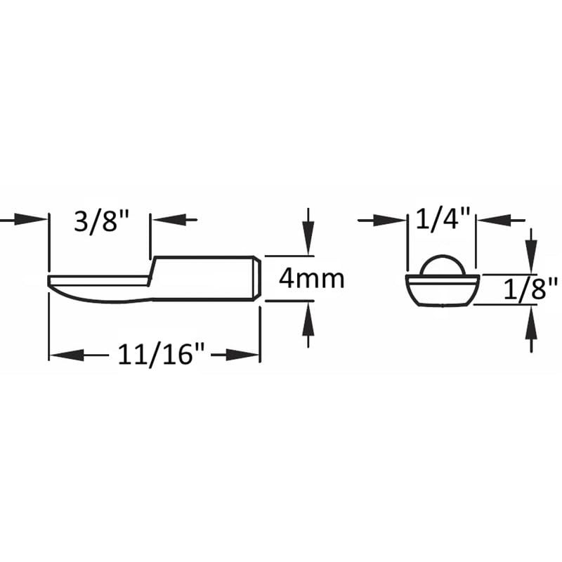 4mm "Spoon" Style Cabinet Shelf Support Pegs - Black -