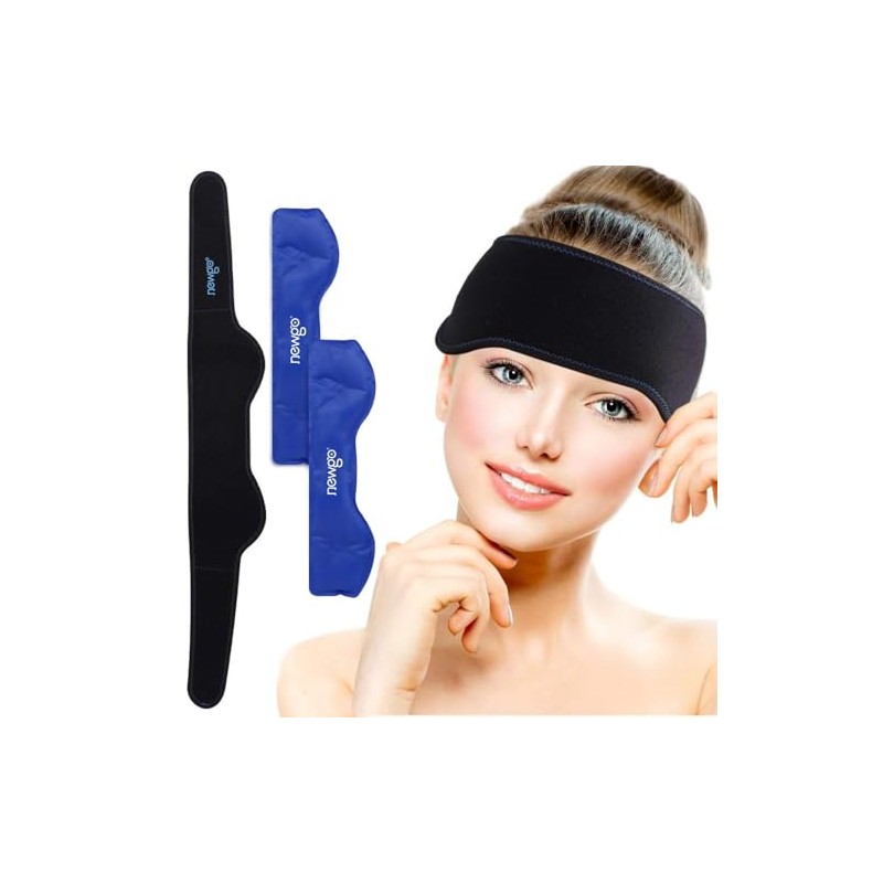 NEWGO Cooling Pad Gel Compress (2 Gel Inserts), Washable Head