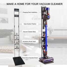 IZSOHHOME Vacuum Stand for Dyson,Vacuum Accessories Stable Metal Storage Bracket Holder for Dyson Handheld V15 V11 V10 V8 V7 V6 Cordless,DC30 DC31 DC34 DC35 DC58 DC59 DC62 DC74(Black) …