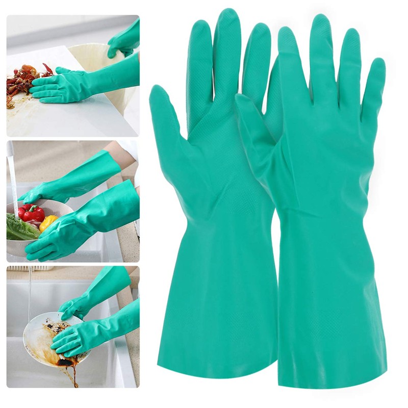 Healifty Oil Resistant Rubber Gloves Housework Dishwashing Gloves Waterproof Gloves