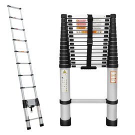 Telescoping Ladder 14.4FT Extension Ladder Aluminum Attic Ladder Telescopic Extendable Ladder, Multi-Purpose Collapsible Ladder for Household Daily / Outdoor Working, Folding Rv Ladder 330 Lb Capacity