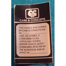 Etiqueta engomada de etiqueta de puerta GM CARS & CONCEPTS años 80 90 personalizada auto coche camión OEM RP