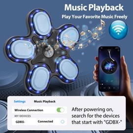 OurStarry Smart Music Boxing Machine for Adults and Kids, Training Machine with LED Electronic Wall Mounted, Home Indoor Workout Equipment with Premium Boxing Gloves (Black 11)