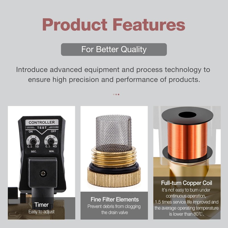 SNS AC110V 1/2" NPT Electronic Automatic timed air tank water