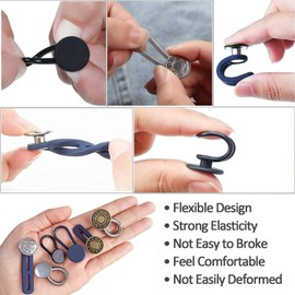 36 Pcs Button Extenders for Jeans, Pants Button Waistband Extender, Flexible Adjustable Elastic Waist Extenders for Pants for Women Men, No-Sew Invisible Extenders Set Assorted Colors