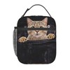 YETTA YANG Cute Funny 3d Cat Portable Lunch Bag Insulated