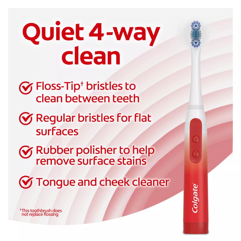 Colgate 360 Sonic Optic White Battery Powered Toothbrush, 1 Count