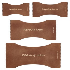 BENECREAT 4PCS DIY Wooden Weaving Loom Kit, Mini Multifunctional Handcraft Weaving Looms for Knit Scarves, Gloves, Hats, Blankets and Other Small Decorations, 5mm Thick