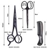 BlueZOO Beard Mustache Scissors and Comb Kit with PU Storage