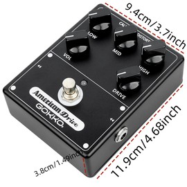 GOKKO Hi-Gain Box Distortion Pedal - California Mesa Boogie Amp Simulation | 5 Control Knobs for Custom Tone Shaping | All-Analog Overdrive | 9V DC Power Supply