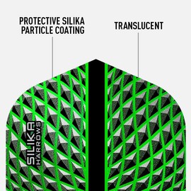 Harrows SILIKA No2 | Set of 5 Premium Extra Strong Dart Flights in Standard Shape (15 Flights) (Green)