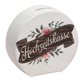 Wedding Box Watercolour Money Box Watercolour Illustration Rustic Vintage Style with Script on Wooden Background and Flowers