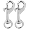 2 Pieces 68mm Diving Swivel Eye Carabiner Hook, 316 Stainless