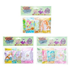 SOL MAR Wack-A-Pack Self-Inflating Easter Balloons - 4 Individual Foil Easter Gifts with Self-Inflating Balloons Inside, Perfect for Easter Party Baskets and Egg Hunts Pack of 3 Bonus Freste