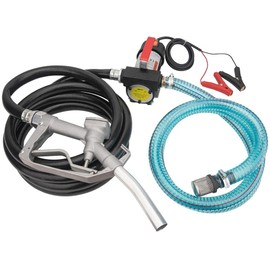 Diesel Transfer Pump with Hose Nozzle - 12V Electric Self-Priming Fuel Transfer Pump for Diesel, Kerosene, Transformer Oil - 10GPM