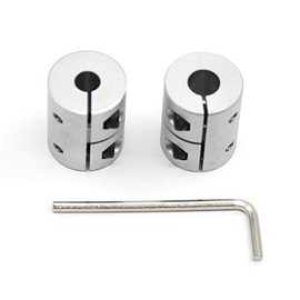 Befenybay 2 PCS 6.35mm to 8mm Shaft Coupling 25mm Length 20mm Diameter Coupler Aluminum Alloy for 3D Printer CNC Machine (6.35x8mm)