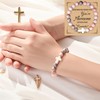 Zerobe Christian Cross Natural Stone Bracelet for Women - Faith&Birthday