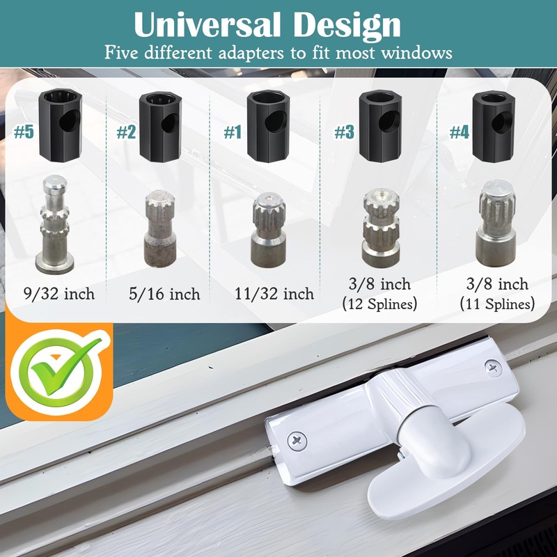Avenuebool 4 Pack Universal Tee Crank Casement Window Handles, Low