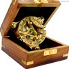 KHUMYAYAD Brass Sundial Compass Antique Nautical Replica Item with Rosewood