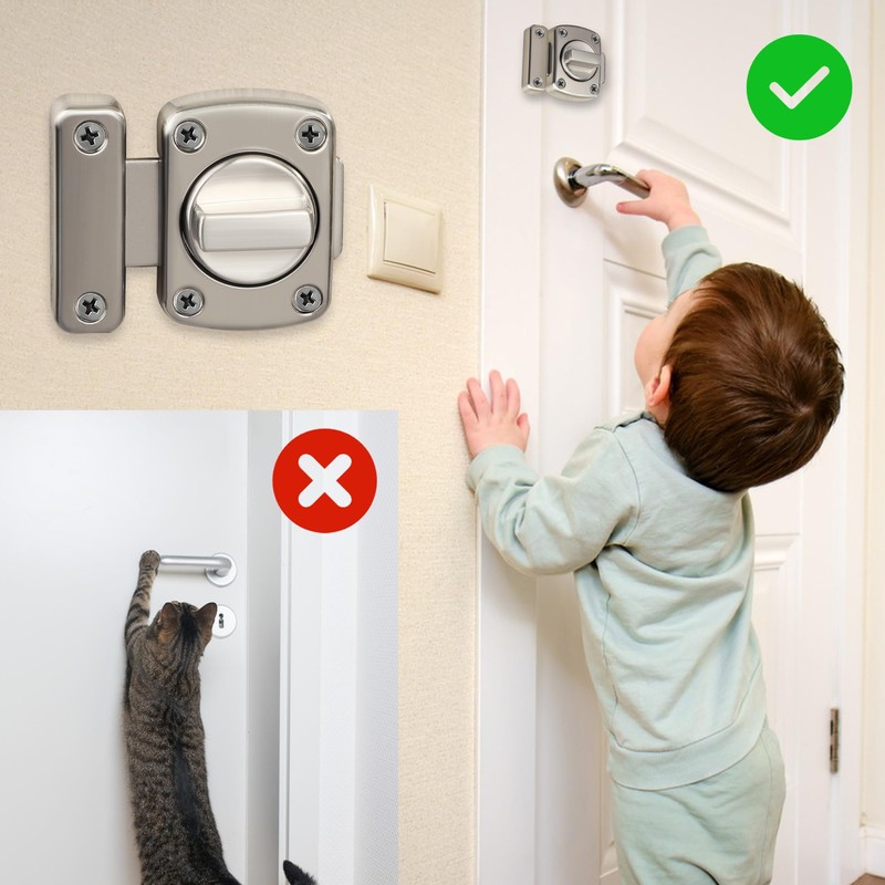 Alise Gate Latch Slide Bolt Latches Lock,Medium Size Safety Double