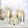 MELTONE Christmas Tree LED Glass Flameless Candles with Remote Control