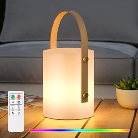 uuffoo Outdoor Cordless Table Lamp LED Lantern Shower Lamp, Dimmable RGB and Warm White for Patio, Camping, Restaurant, Bathroom​​
