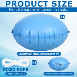 Hungdao 6 x 6 ft Pool Pillows for Above Ground Round Pool Air Pillow Winter Swimming Inflatable Accessories for Closing Kit Outdoor Ice Equalizer Support Swimming Covers